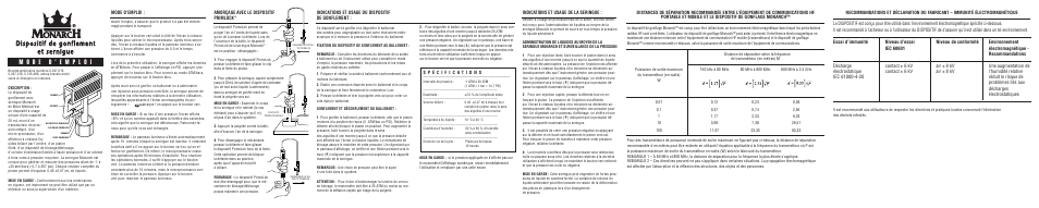 Dispositif de gonflement et sernigue | Merit Medical Monarch Inflation Device User Manual | Page 2 / 10