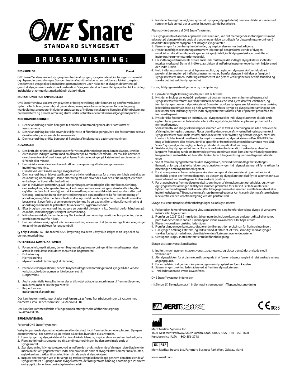 Merit Medical ONE Snare Endovascular Snare System User Manual | Page 11 / 16