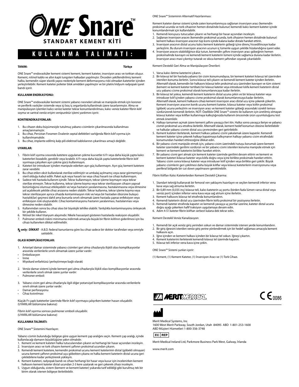 Merit Medical ONE Snare Endovascular Snare System User Manual | Page 13 / 16