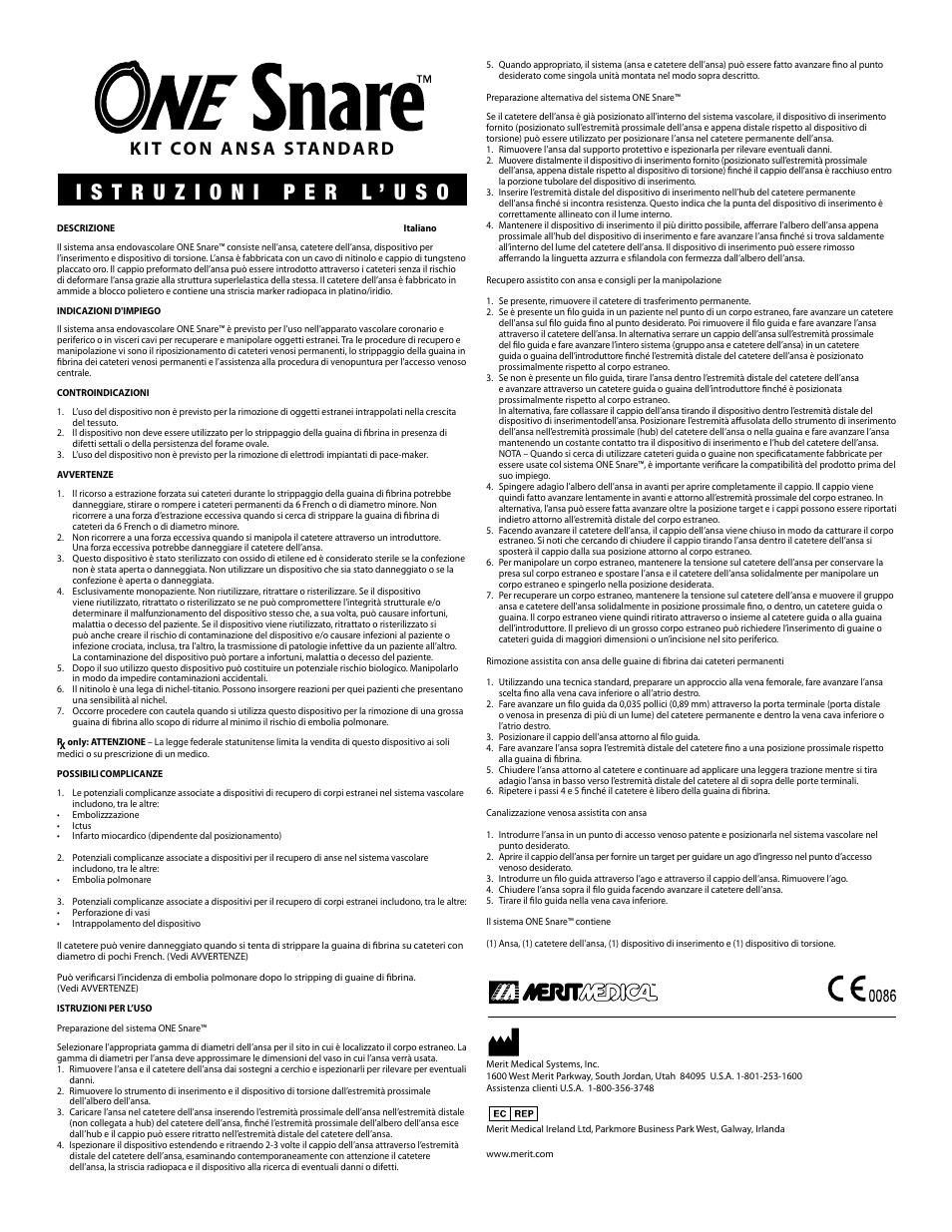 Merit Medical ONE Snare Endovascular Snare System User Manual | Page 5 / 16