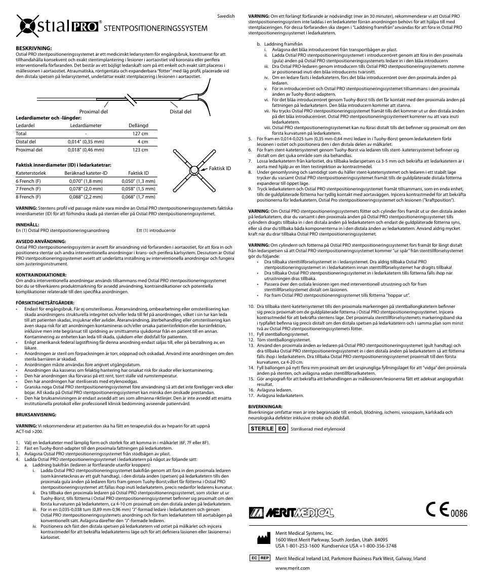 Stentpositioneringssystem | Merit Medical Ostial PRO Stent Positioning System User Manual | Page 9 / 12