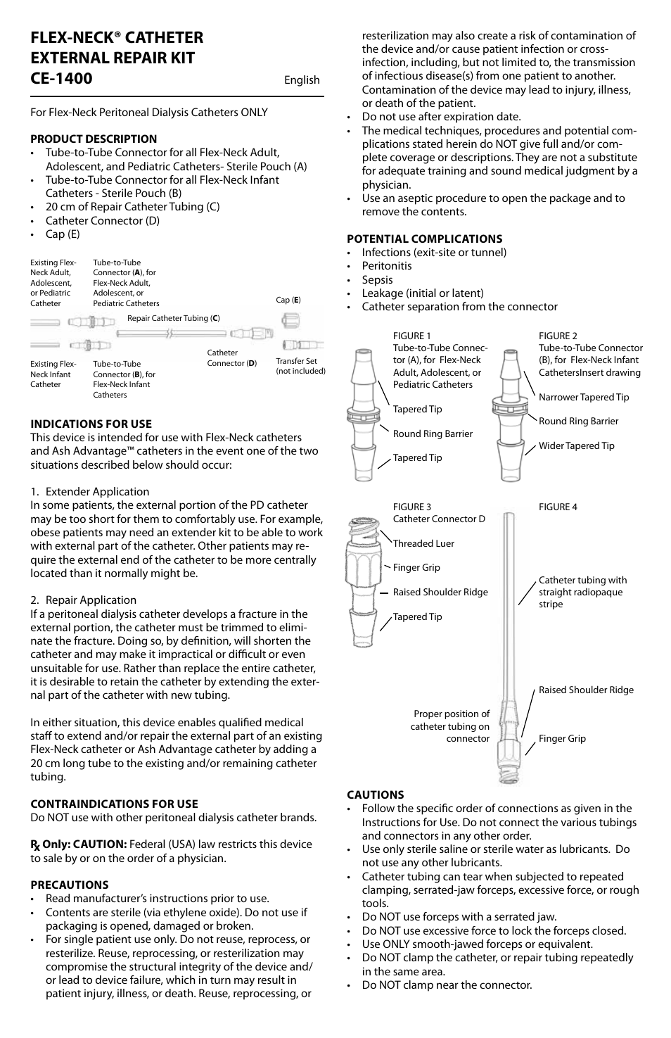 Flex-neck® catheter external repair kit ce-1400 | Merit Medical PD Catheter Repair Kit IFU User Manual | Page 2 / 26