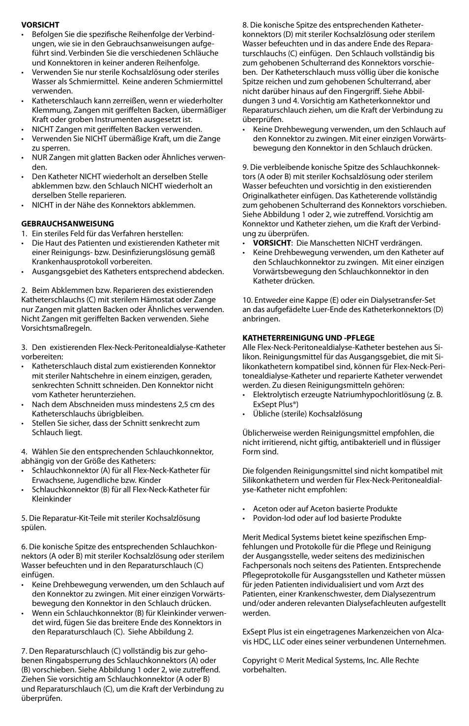 Merit Medical PD Catheter Repair Kit IFU User Manual | Page 9 / 26