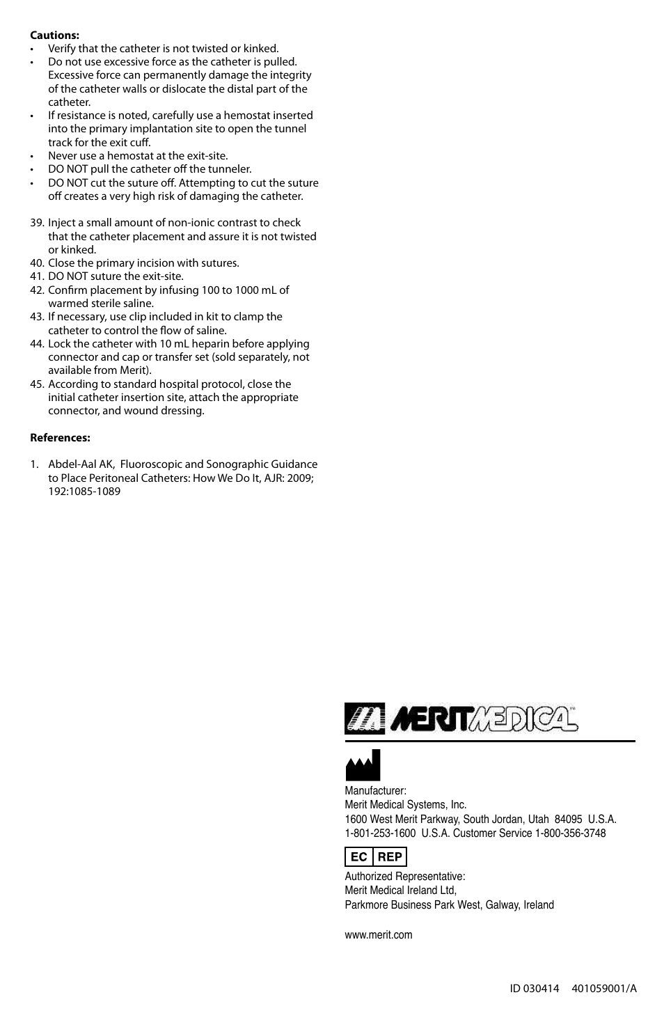 Merit Medical PD Percutaneous Kit IFU User Manual | Page 4 / 5