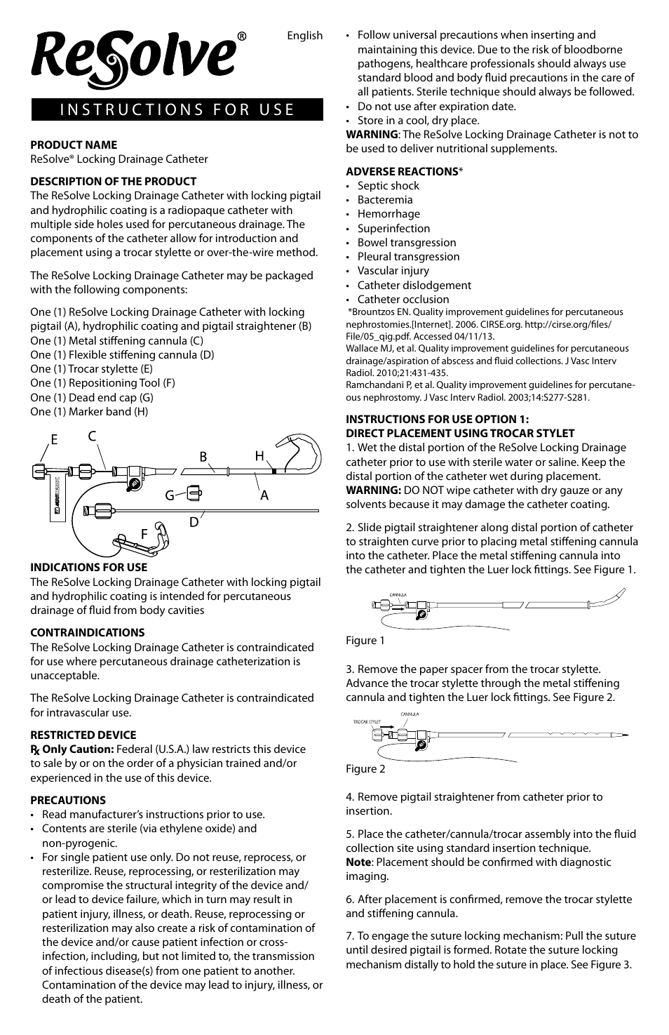 Merit Medical ReSolve Locking Drainage Catheter User Manual | Page 2 / 32