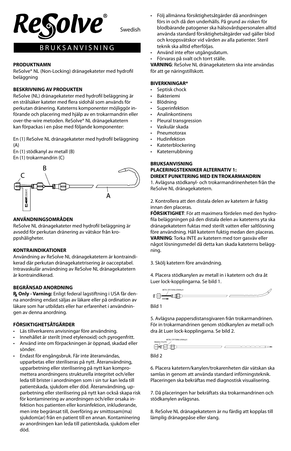 Merit Medical Resolve non-locking drainage catheter User Manual | Page 16 / 24