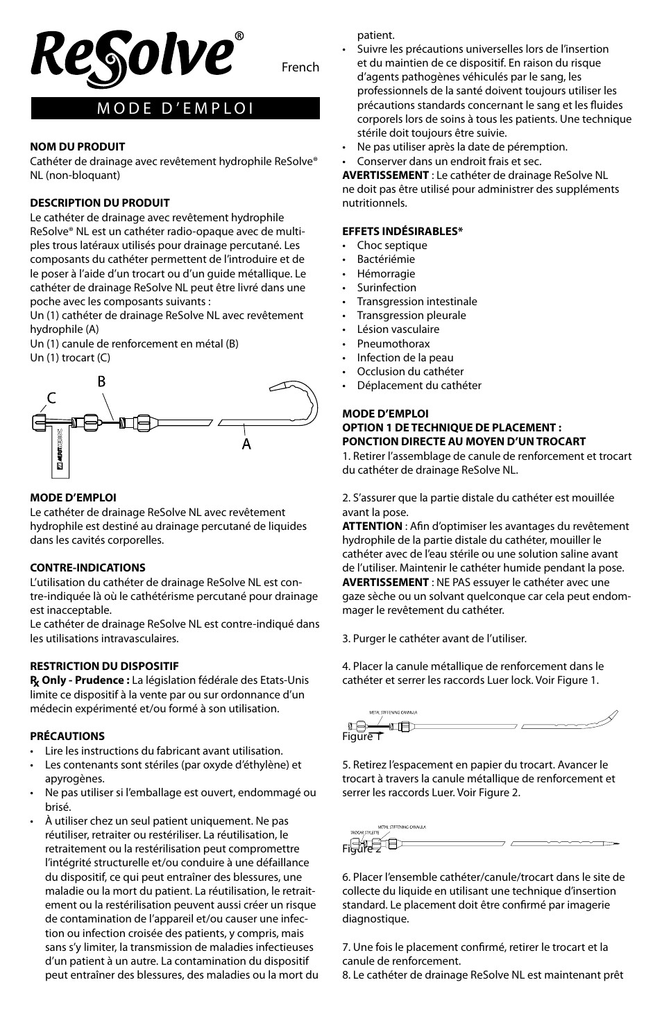 Merit Medical Resolve non-locking drainage catheter User Manual | Page 4 / 24