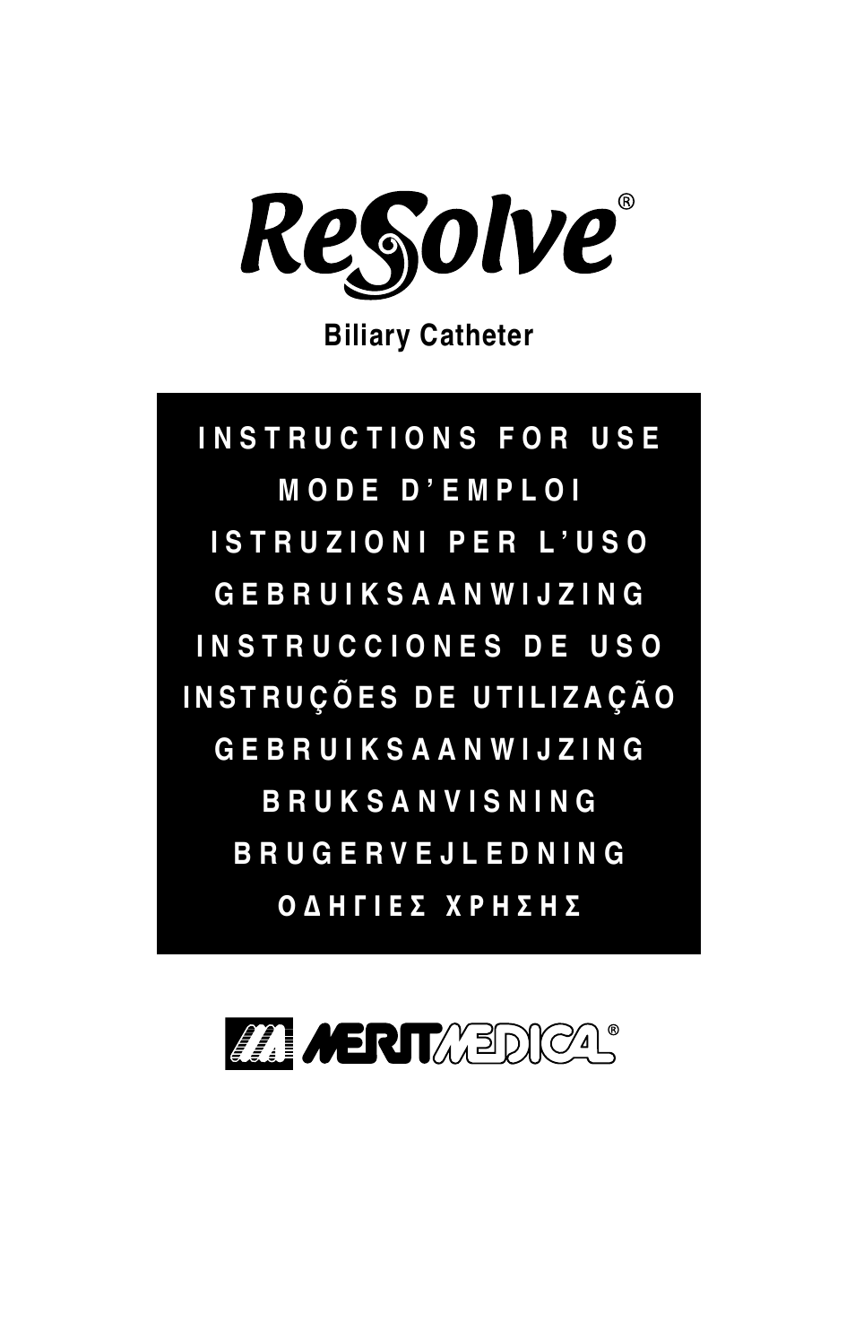 Merit Medical ReSolve Biliary Locking Drainage Catheter User Manual | 24 pages
