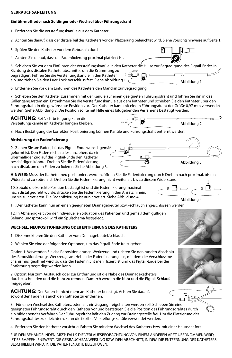 Achtung | Merit Medical ReSolve Biliary Locking Drainage Catheter User Manual | Page 9 / 24