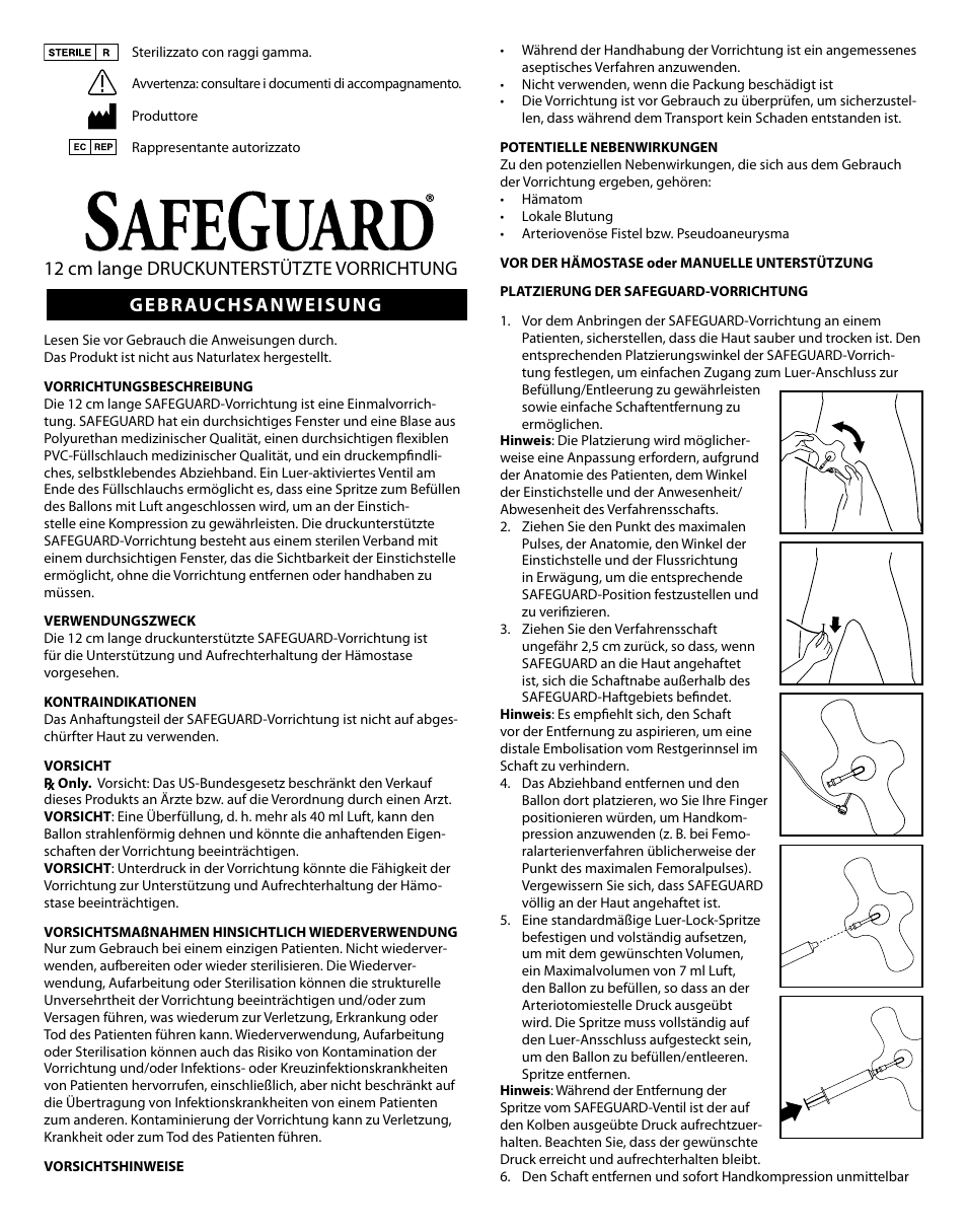 Merit Medical Safeguard 12cm Multilingual IFU User Manual | Page 7 / 24