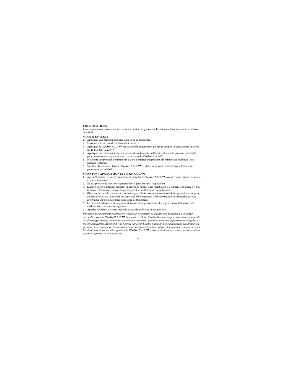 Merit Medical Scion Clo-Sur P.A.D. User Manual | Page 14 / 48
