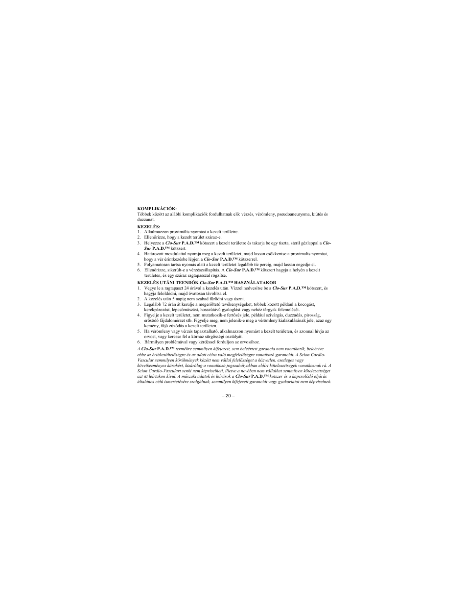 Merit Medical Scion Clo-Sur P.A.D. User Manual | Page 20 / 48