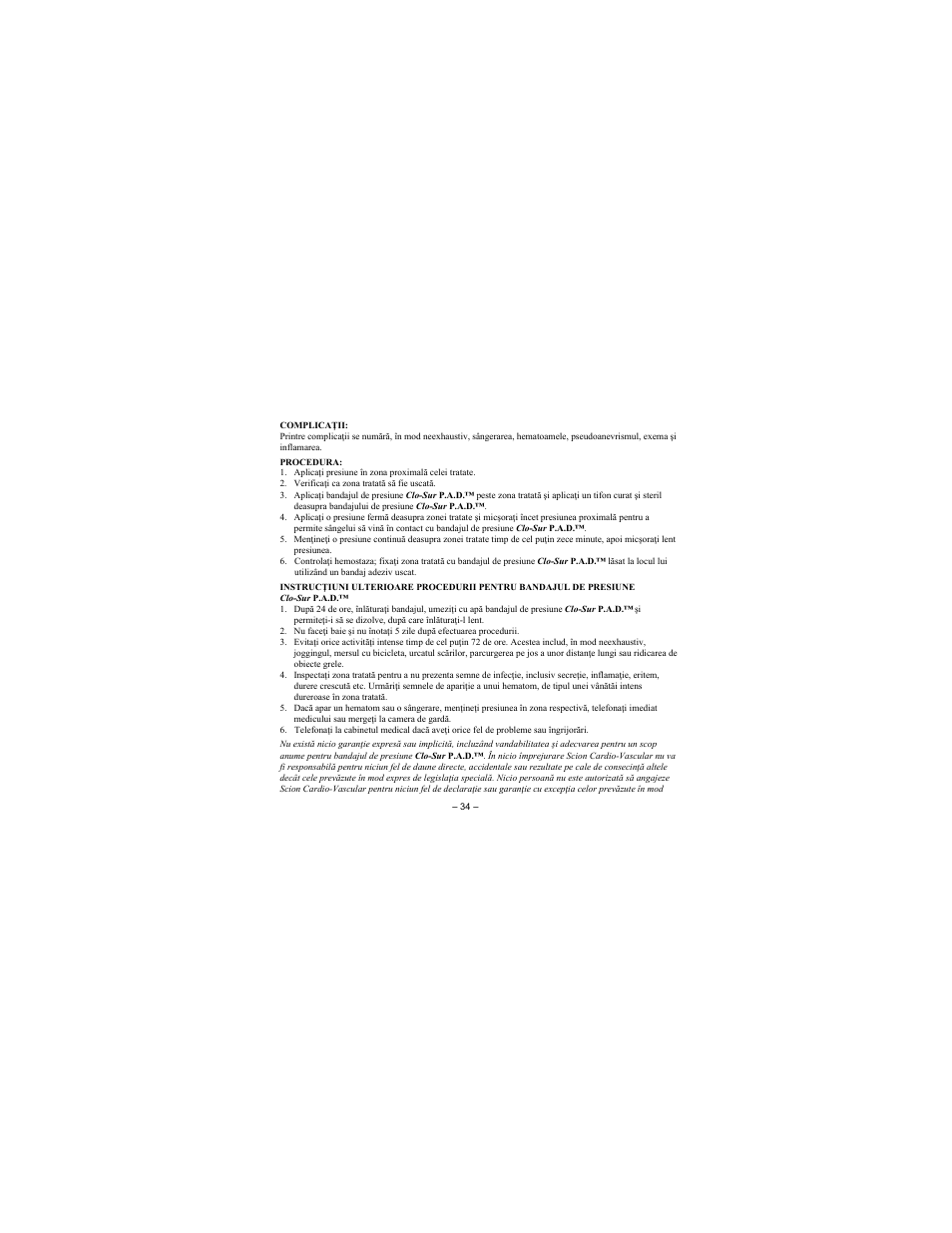 Merit Medical Scion Clo-Sur P.A.D. User Manual | Page 34 / 48