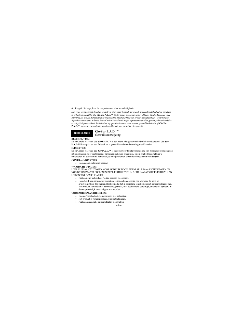 Merit Medical Scion Clo-Sur P.A.D. User Manual | Page 9 / 48