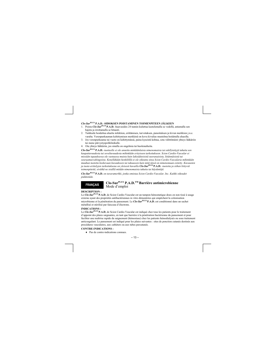 Merit Medical Scion Clo-Sur Plus P.A.D. User Manual | Page 13 / 48