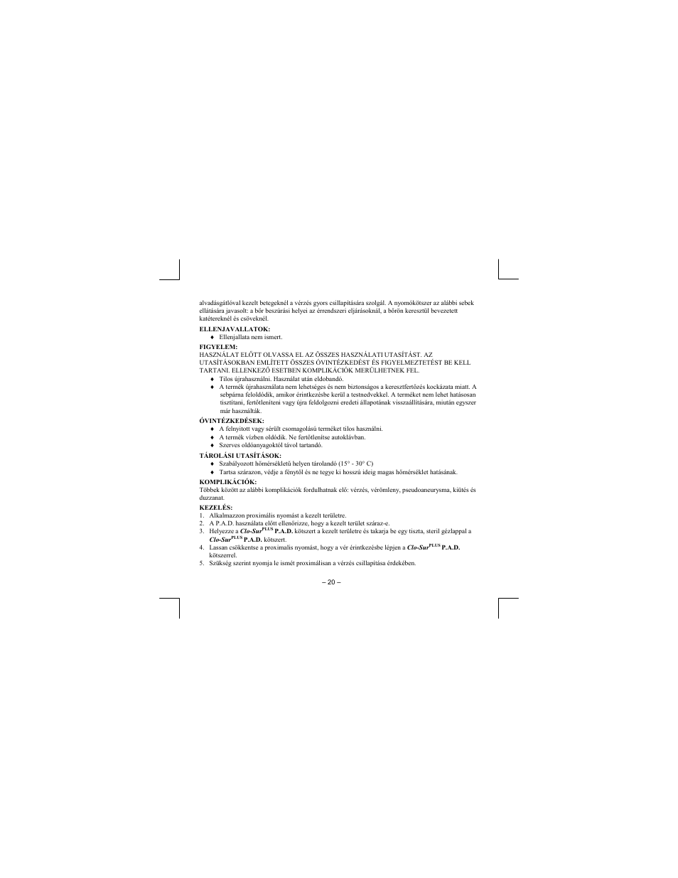 Merit Medical Scion Clo-Sur Plus P.A.D. User Manual | Page 20 / 48