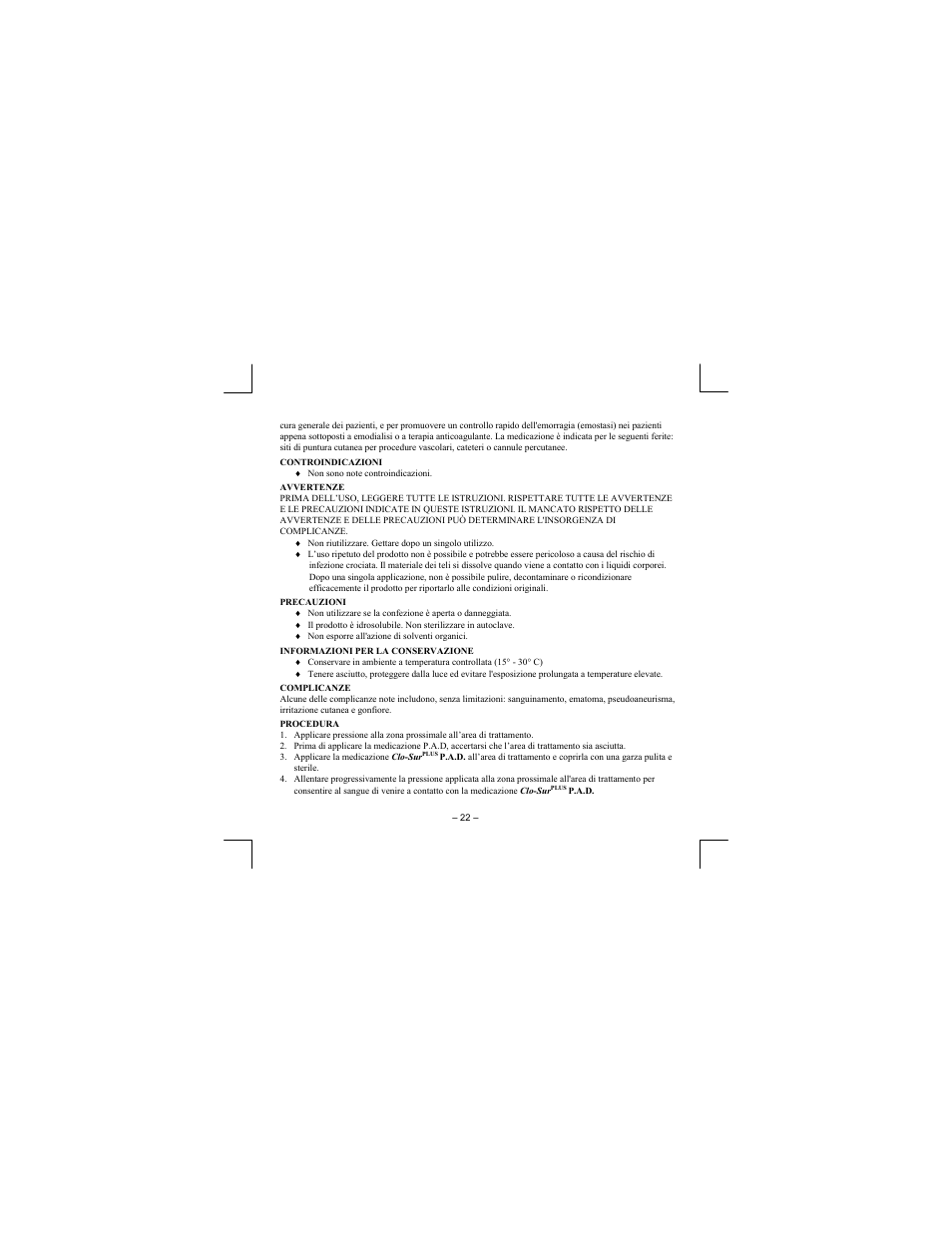 Merit Medical Scion Clo-Sur Plus P.A.D. User Manual | Page 22 / 48