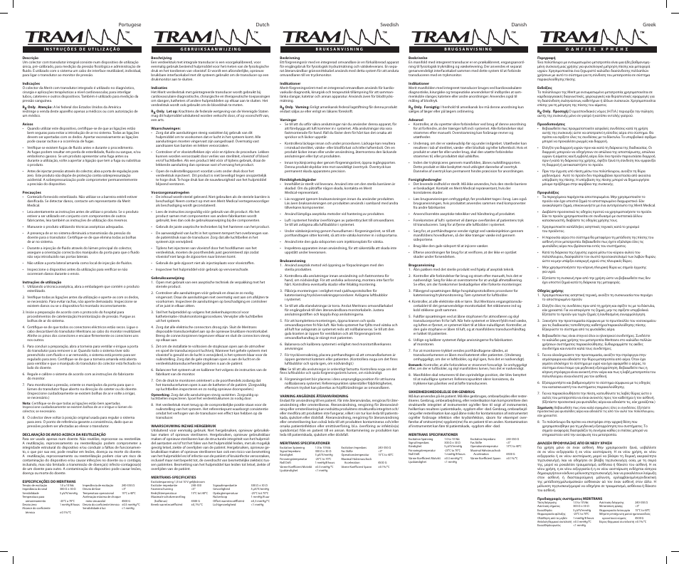 Merit Medical TRAM Transducer and Manifold User Manual | Page 2 / 2