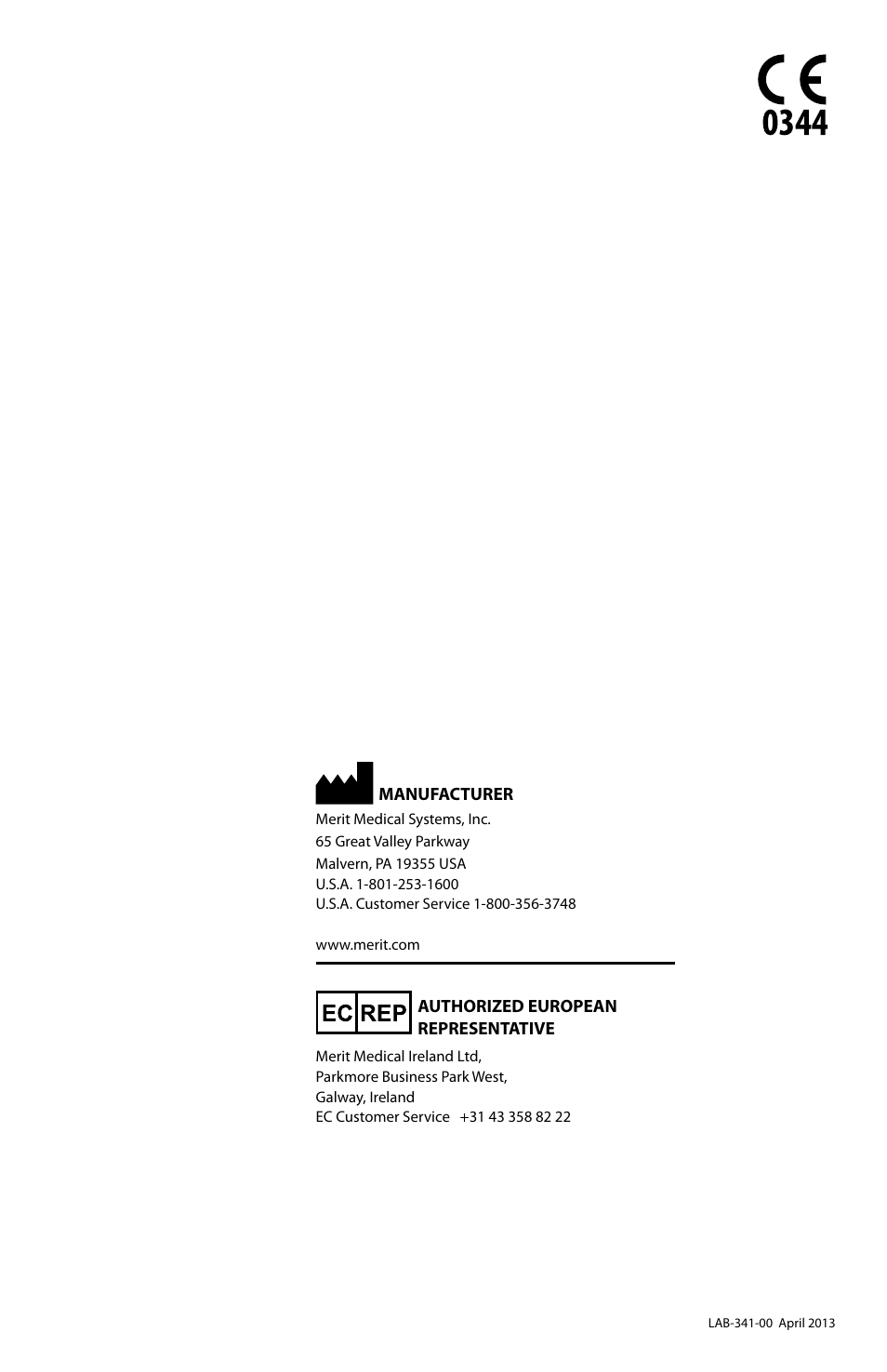 Merit Medical Worley Advanced LVI Lateral Vein Introducers User Manual | Page 20 / 20