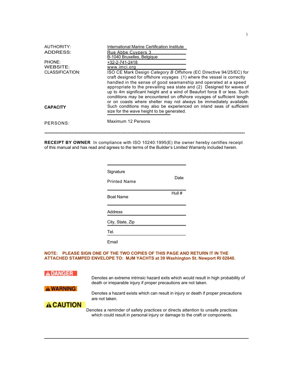MJM Yachts 36z Express User Manual | Page 4 / 62