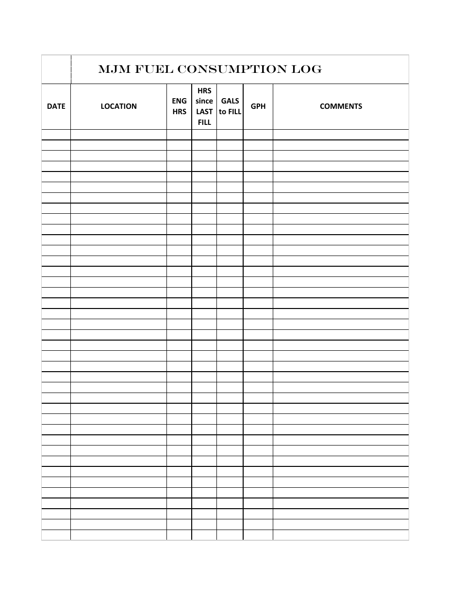 Mjm fuel consumption log | MJM Yachts 40z Express User Manual | Page 27 / 64