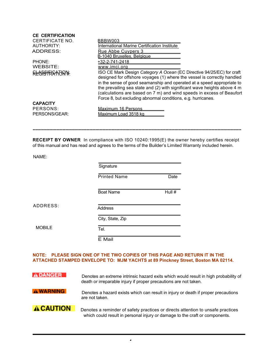 MJM Yachts 40z Express User Manual | Page 4 / 64