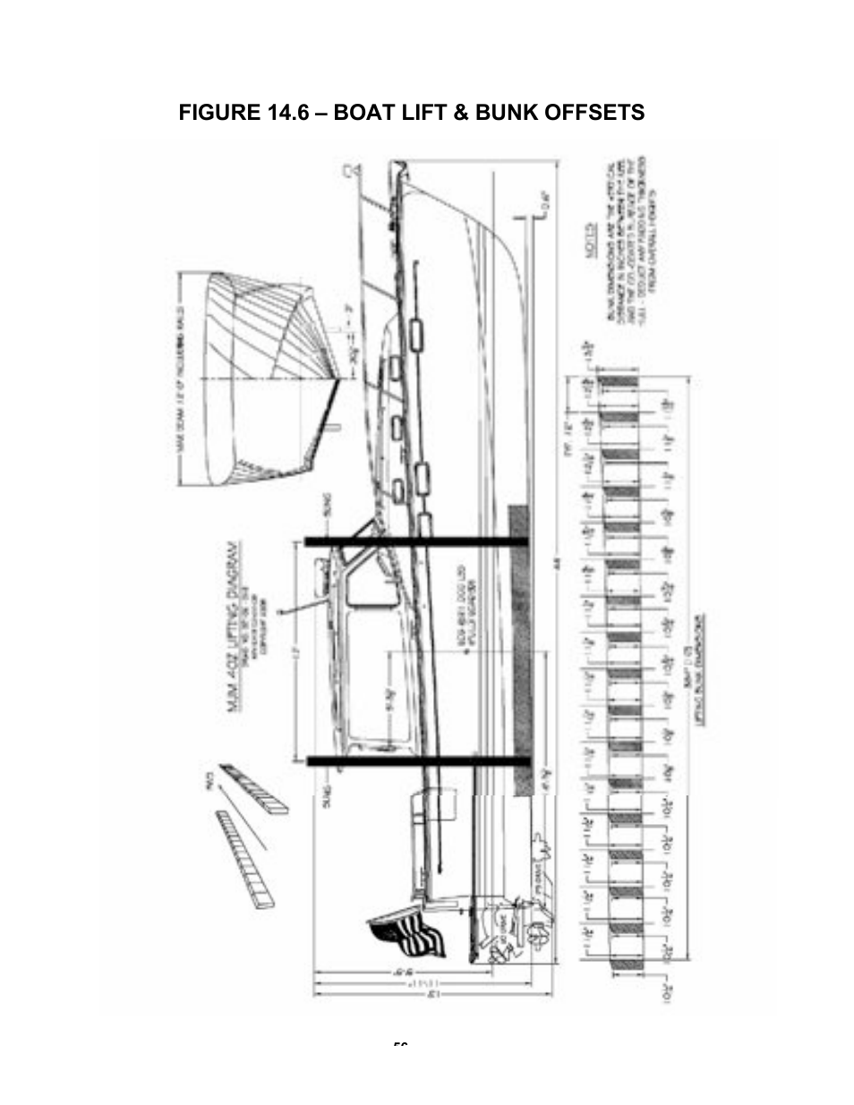 Figure 14.6 – boat lift & bunk offsets | MJM Yachts 40z Express User Manual | Page 57 / 64