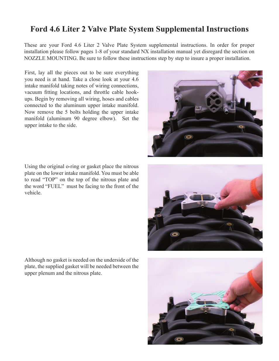 Nitrous Express Ford 4.6L 2 Valve Plate System User Manual | 4 pages