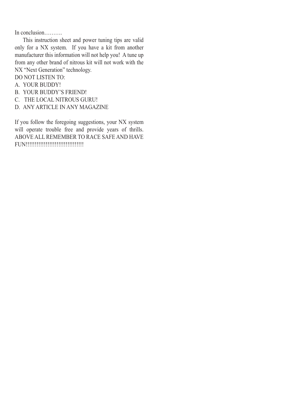 Nitrous Express Honda NXL User Manual | Page 6 / 6