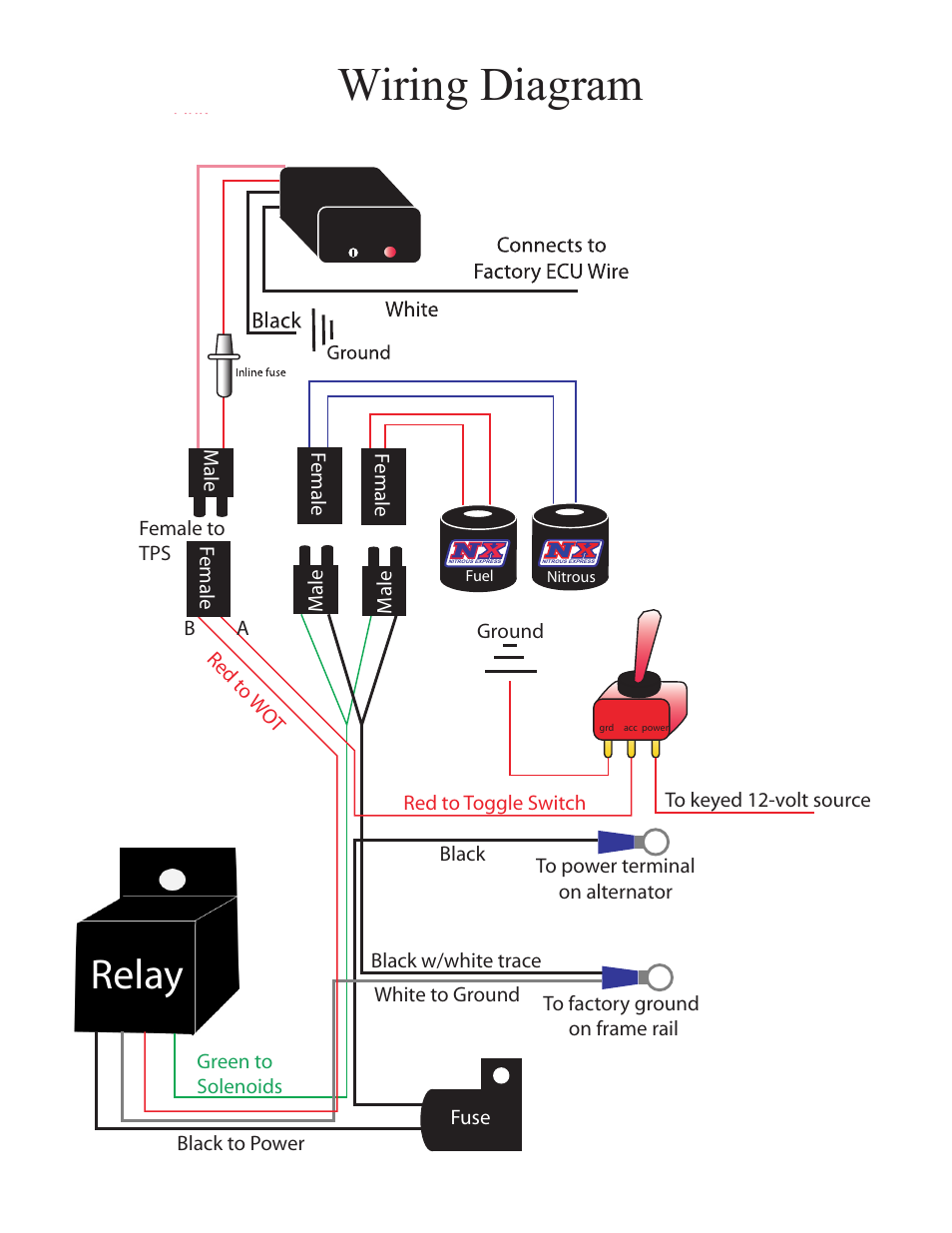 Wiring diagram | Nitrous Express GM LS-Series 1pc MAF (20110) User Manual | Page 4 / 4