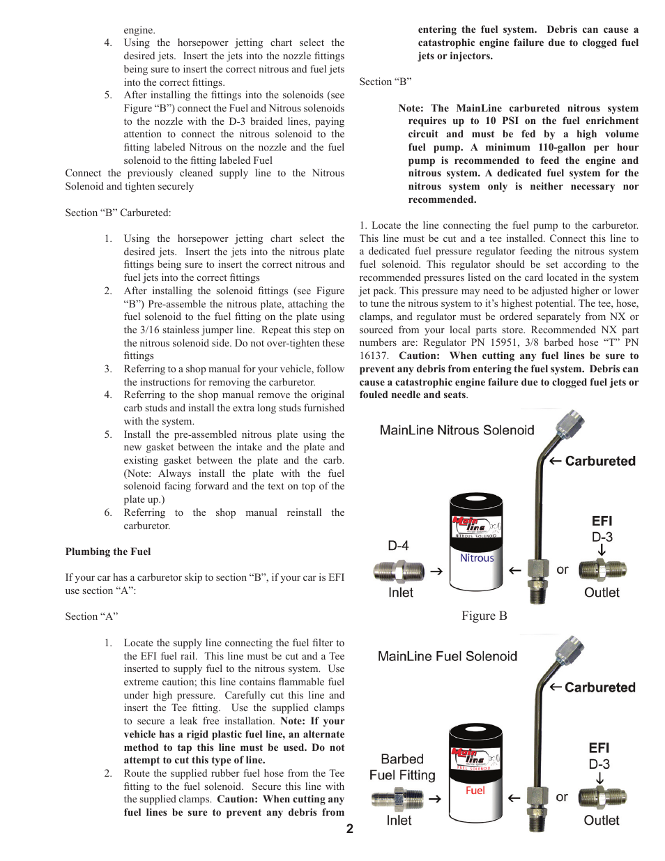 Nitrous Express MainLine Nitrous Systems User Manual | Page 2 / 4