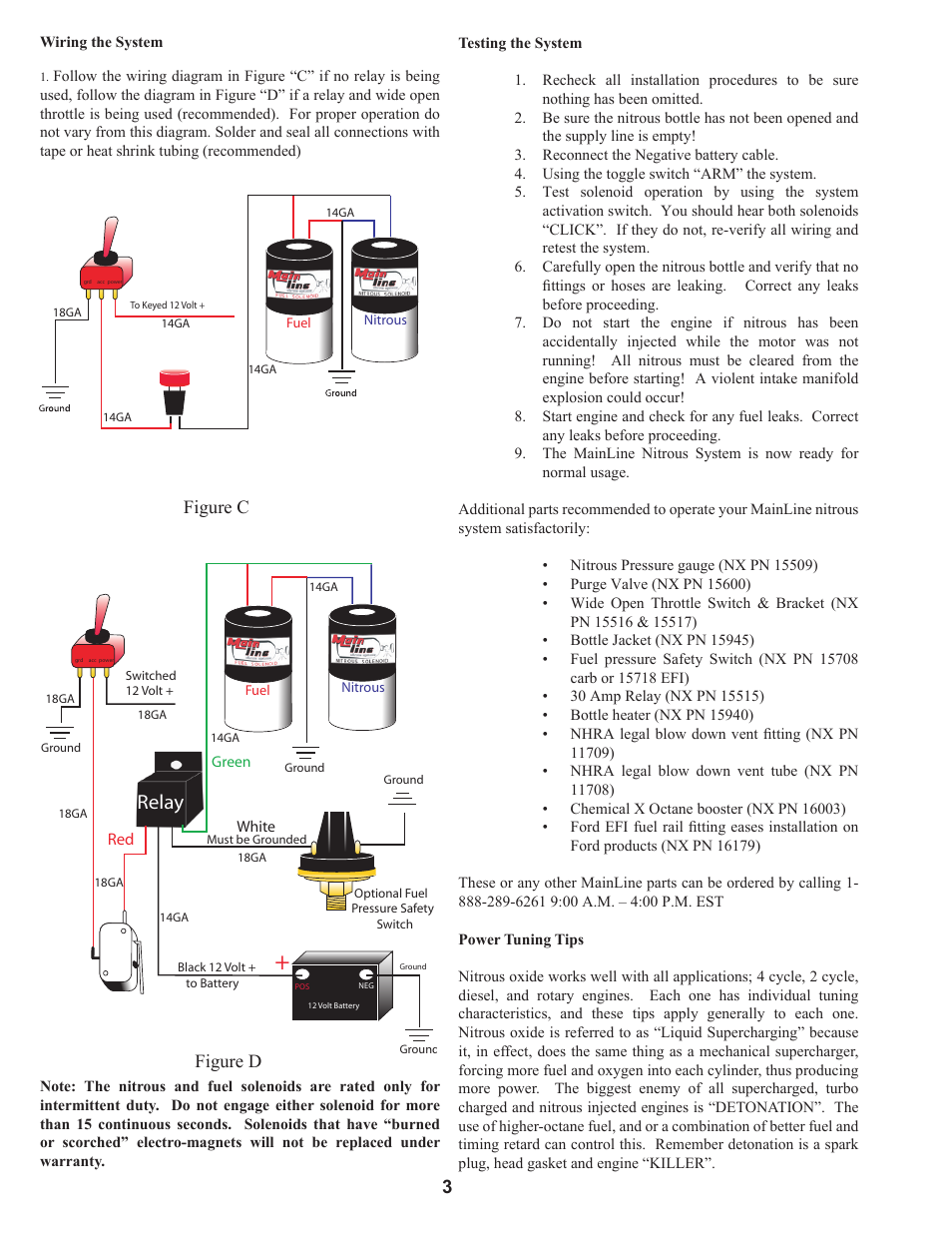Relay, Figure d, Figure c 3 | Nitrous Express MainLine Nitrous Systems User Manual | Page 3 / 4