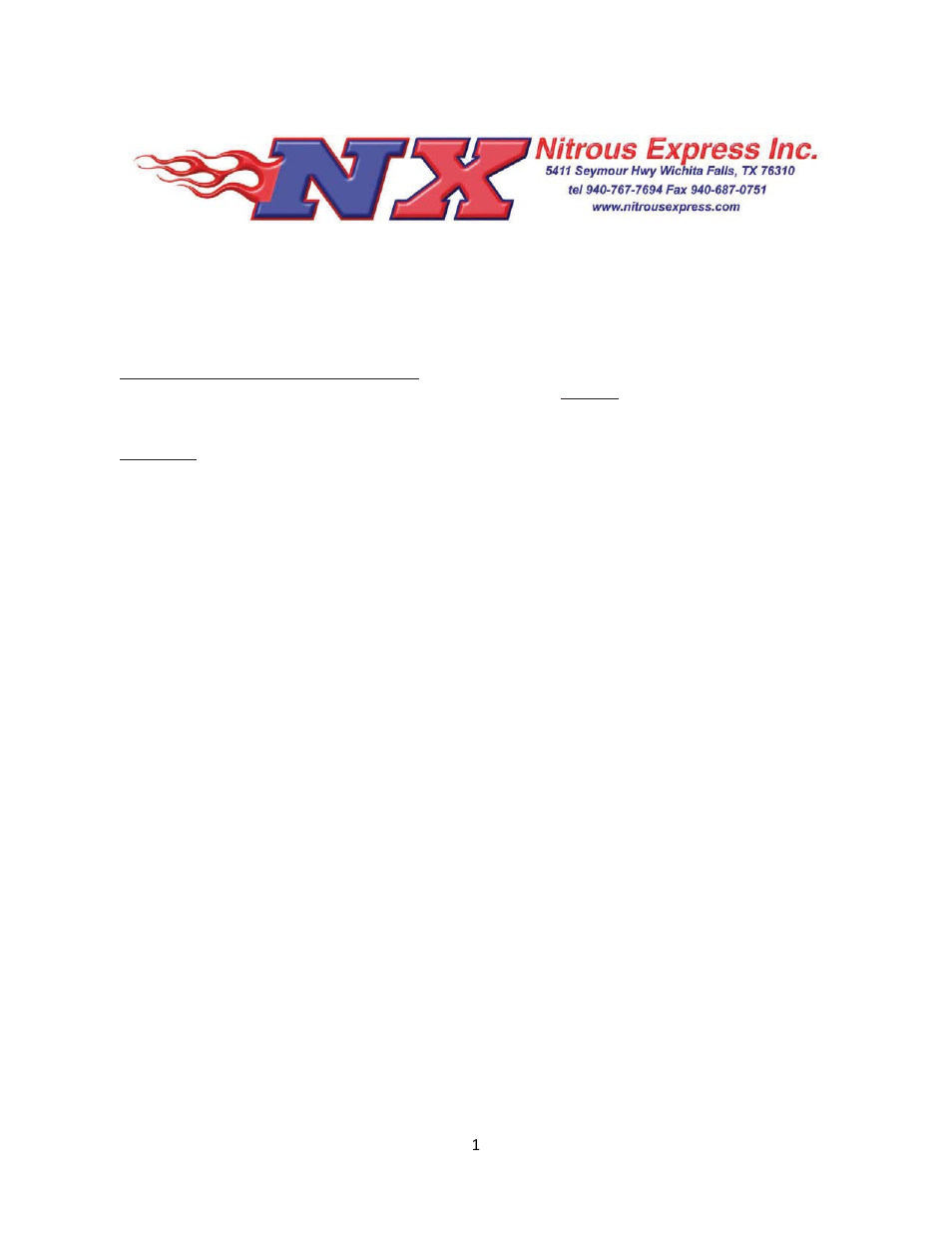 Nitrous Express POWERSPORTS SYSTEMS WITH ELECTRIC INLINE FUEL PUMP 877-648-7687 User Manual | 8 pages