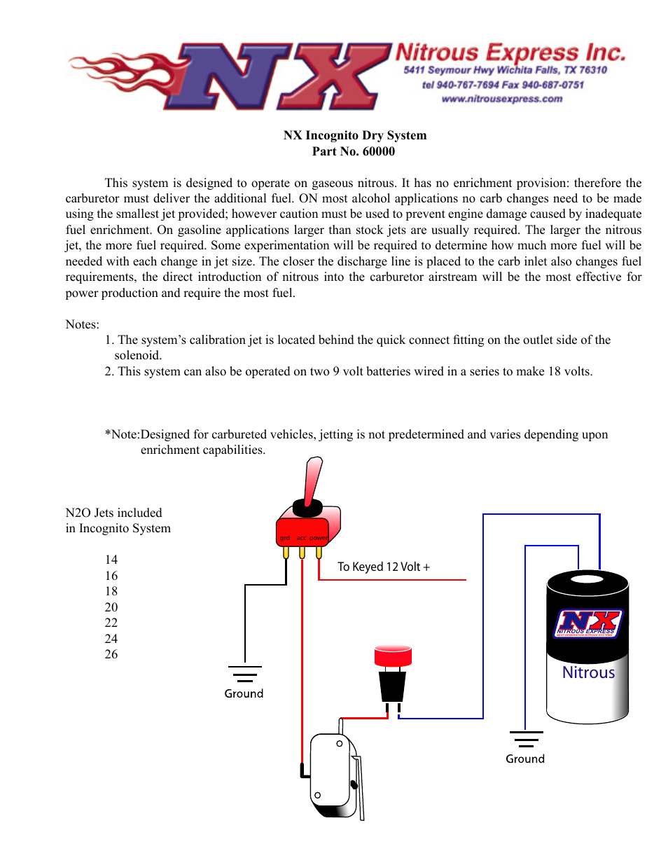 Nitrous Express NX Incognito Dry System (60000) User Manual | 1 page