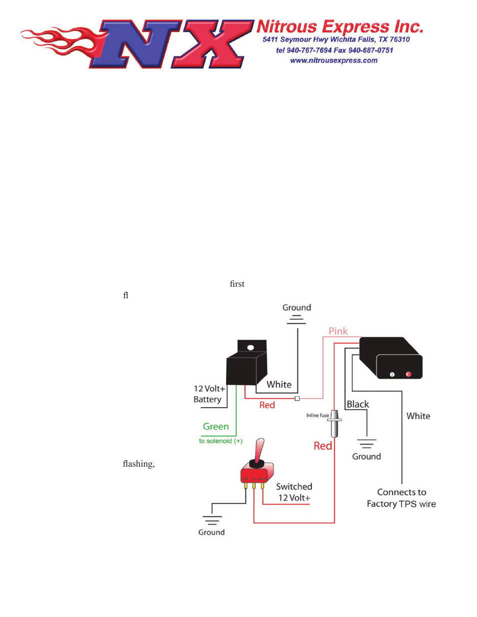 Nitrous Express Self Programming Throttle Position Activation Switch (15961) User Manual | 1 page