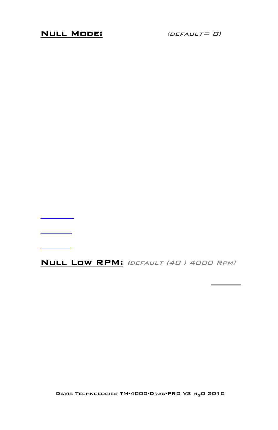 Null mode, Null low rpm | Nitrous Express DRAG-Pro N2O User Manual | Page 19 / 28