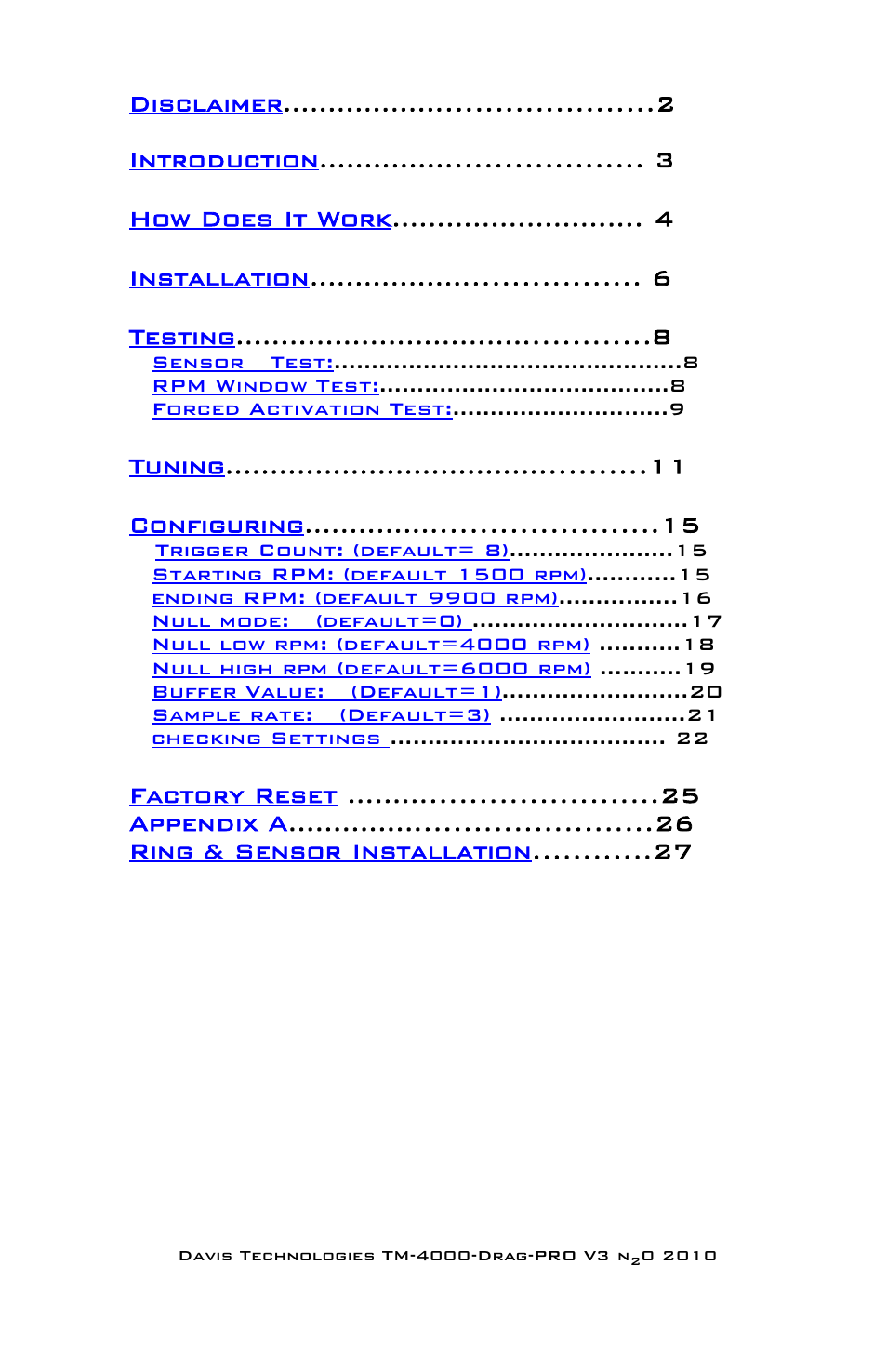 Nitrous Express DRAG-Pro N2O User Manual | Page 2 / 28