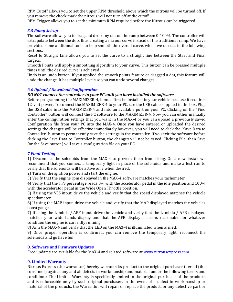 Nitrous Express Maximizer 4 User Manual | Page 7 / 8