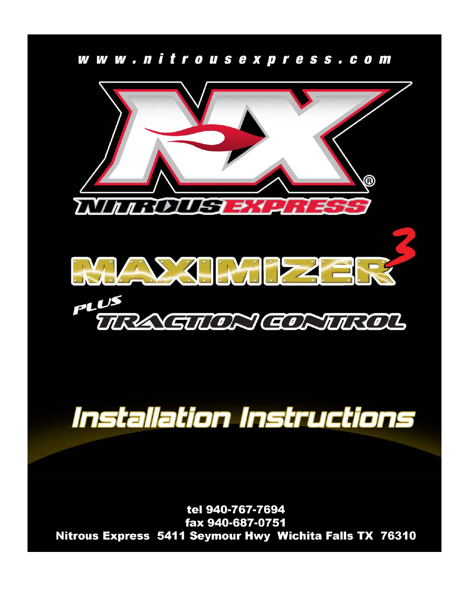 Nitrous Express Maximizer 3 User Manual | 13 pages