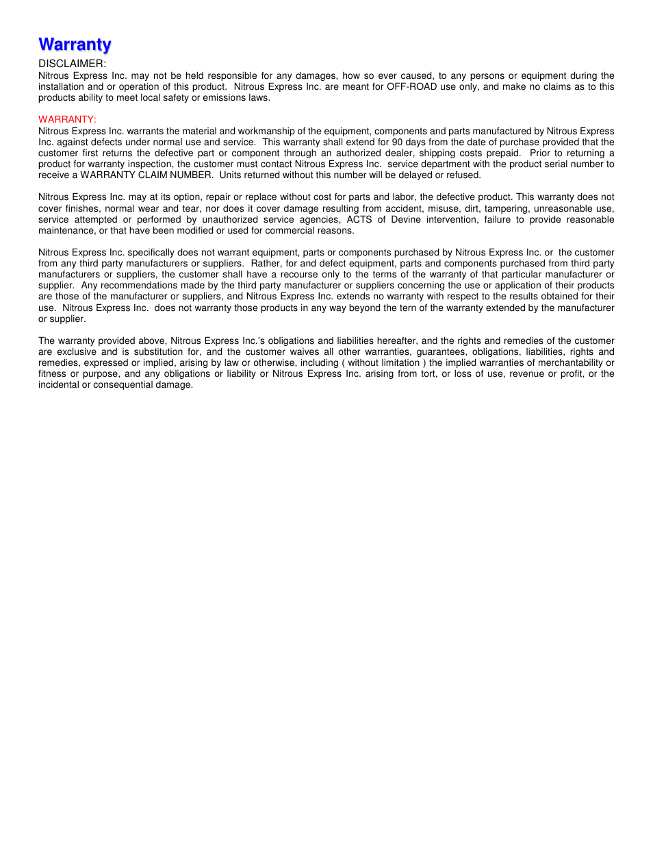 Nitrous Express Octane Series Bottle Volume User Manual | Page 13 / 14