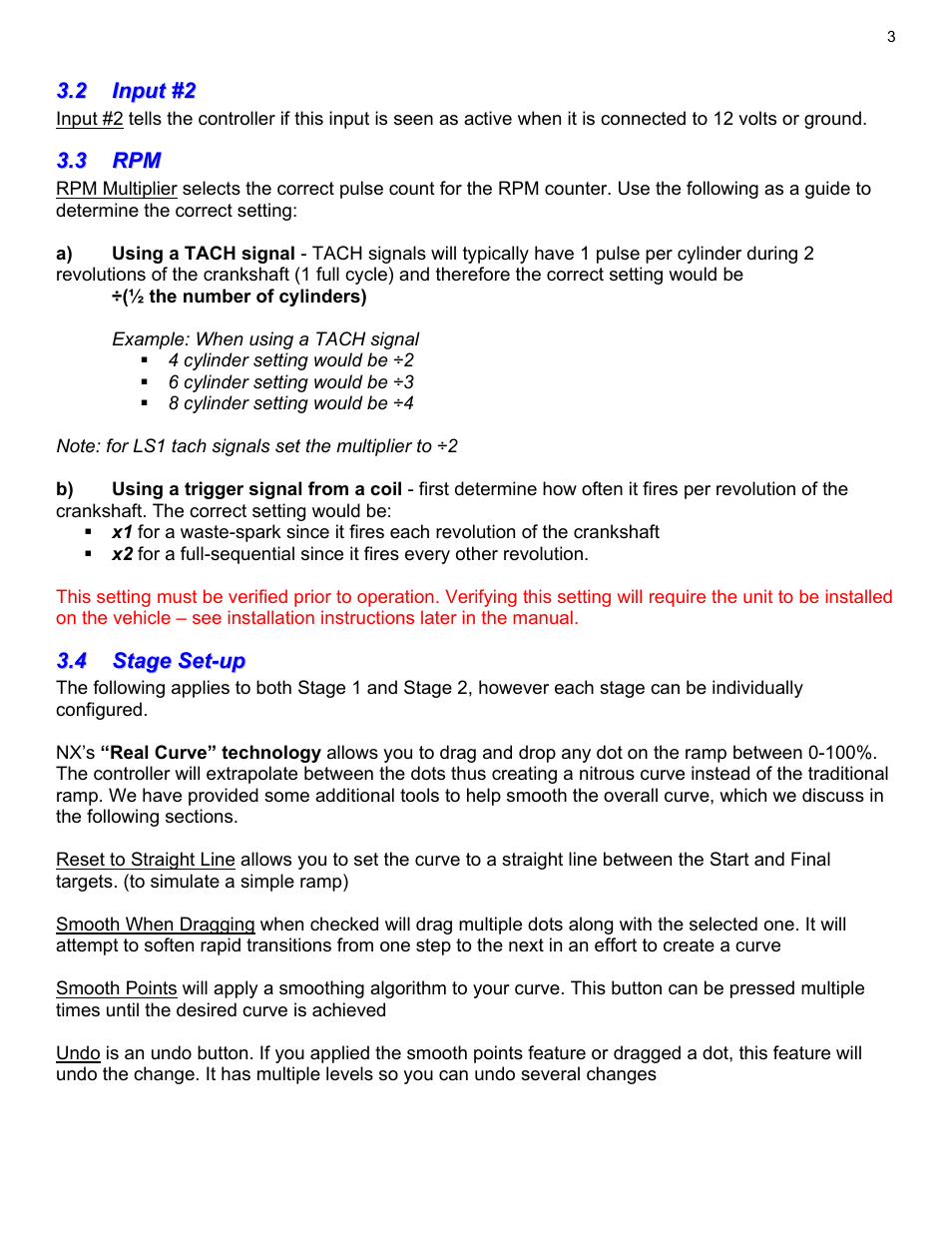 2input #2, 3rpm, 4stage set-up | Input #2, Stage set-up | Nitrous Express Boost Reference Progressive User Manual | Page 5 / 11
