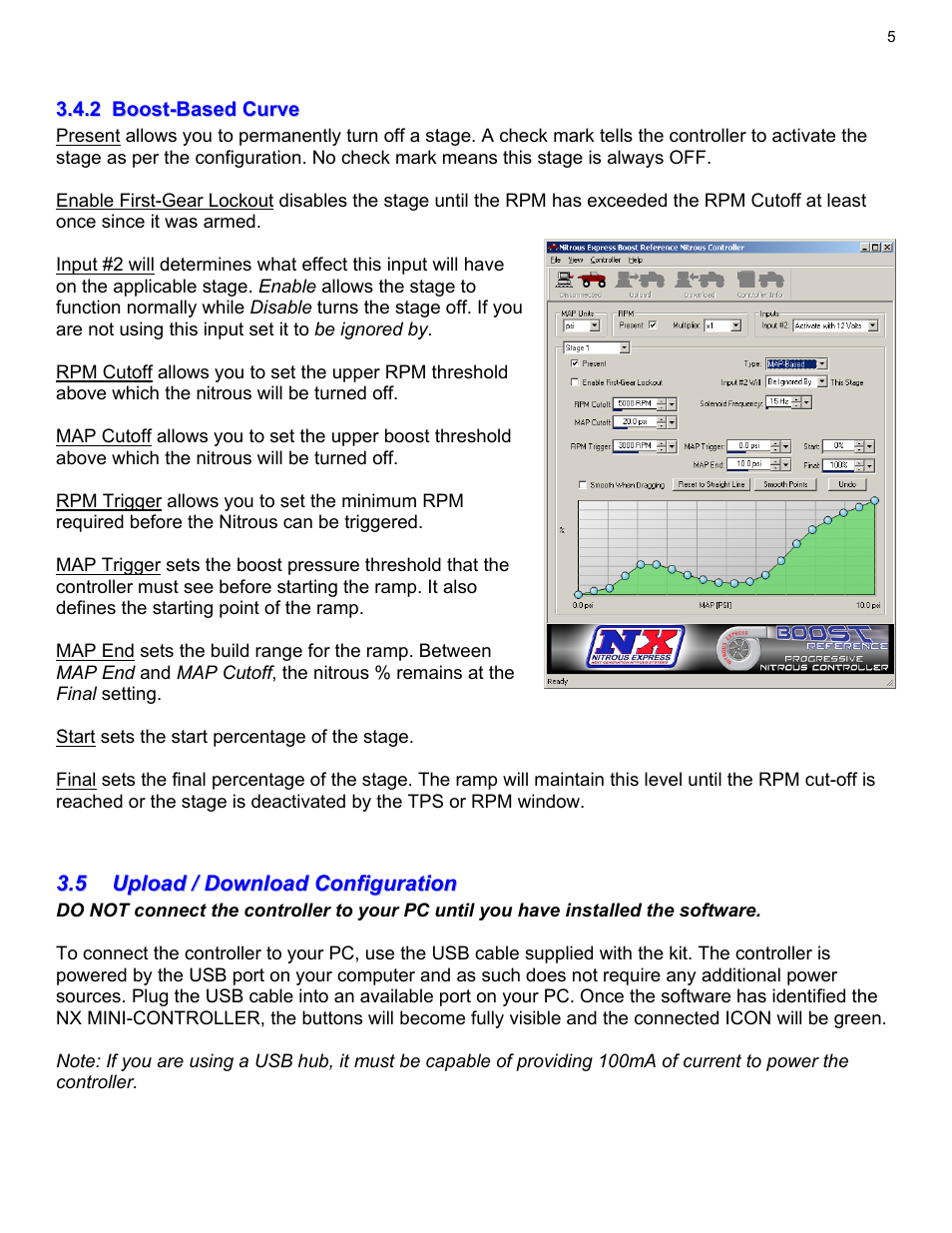2boost-based curve, 5upload / download configuration, Boost-based curve | Upload / download configuration | Nitrous Express Boost Reference Progressive User Manual | Page 7 / 11