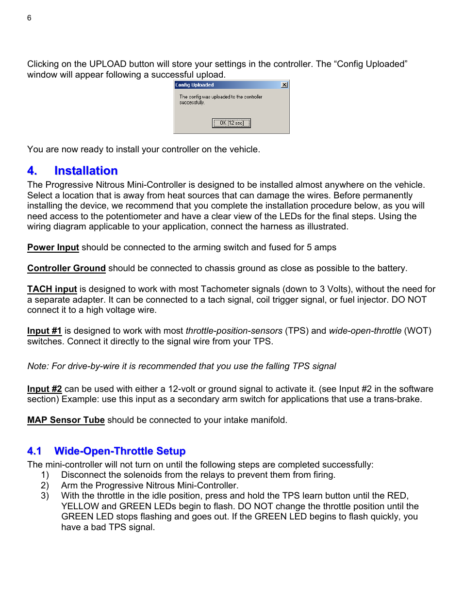 Installation, 1wide-open-throttle setup, Wide-open-throttle setup | Nitrous Express Boost Reference Progressive User Manual | Page 8 / 11