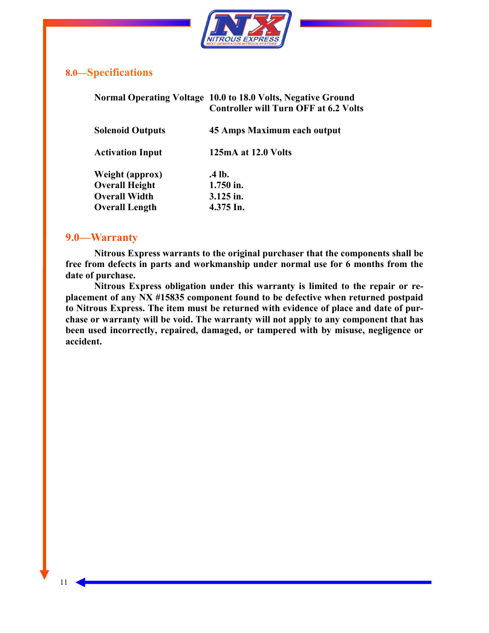Nitrous Express 2 Dial Progressive Controller (15835) User Manual | Page 11 / 11