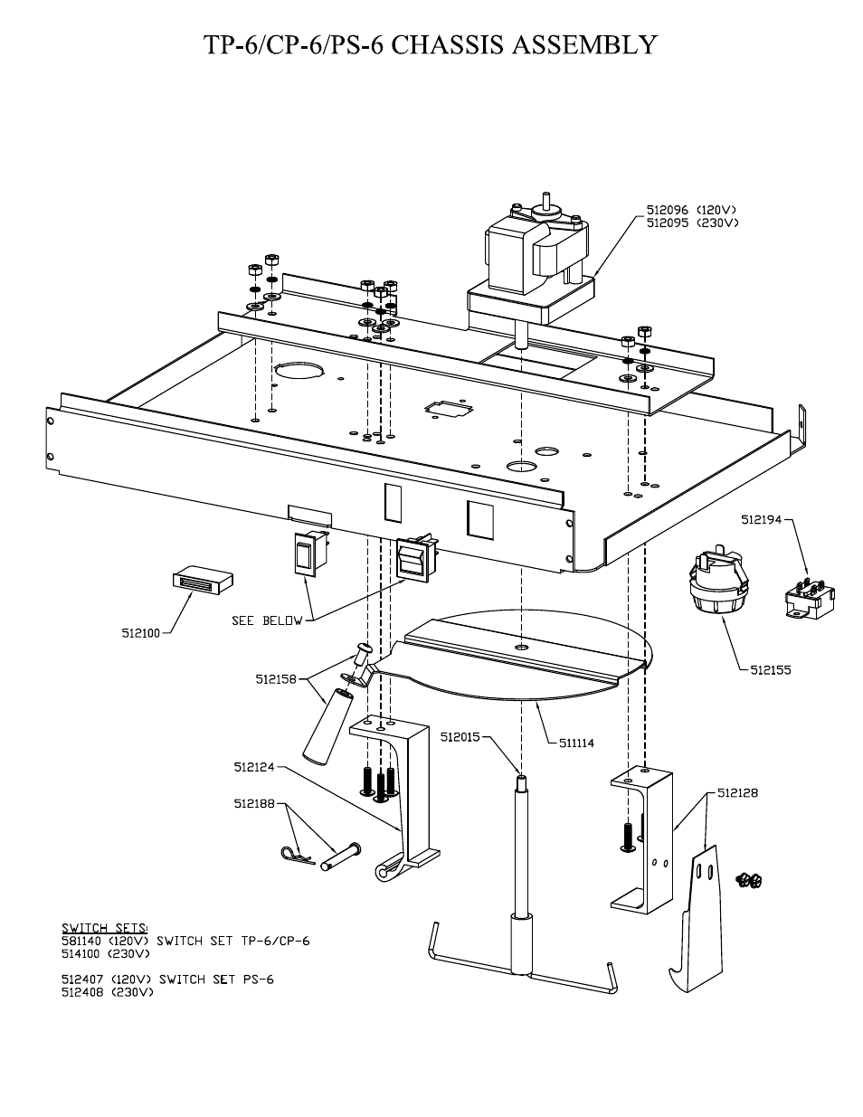 Theater style 6 chassis assembly | Paragon 1206710 (230V) PROFESSIONAL SERIES 6 User Manual | Page 11 / 16