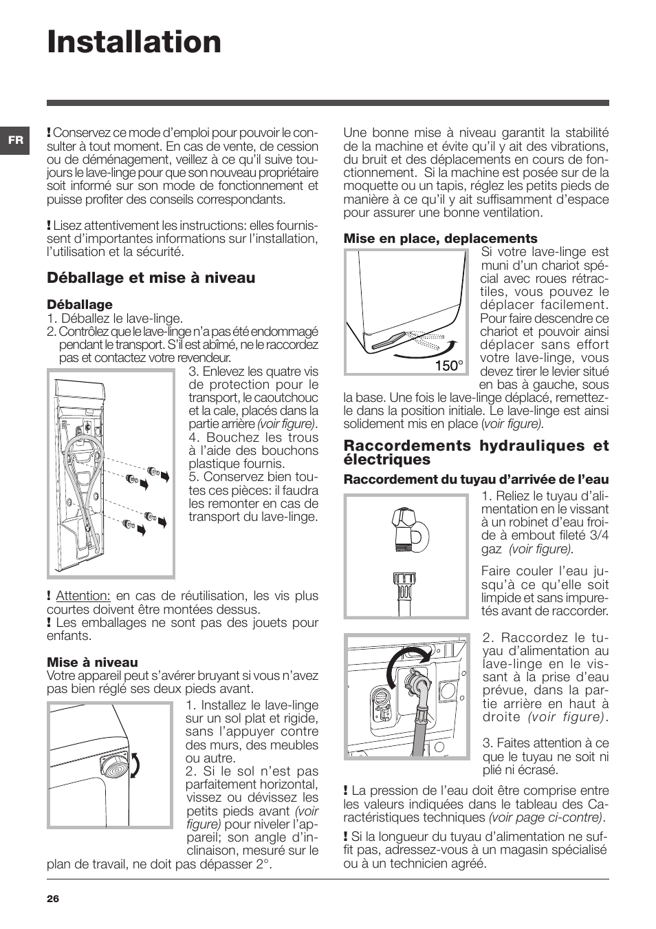 Installation | Indesit IWTE 61281 ECO User Manual | Page 26 / 84