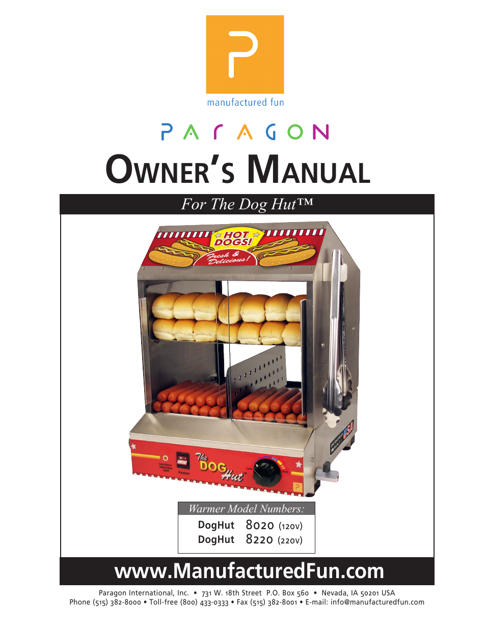 Paragon 8220 (220v) DogHut User Manual | 12 pages