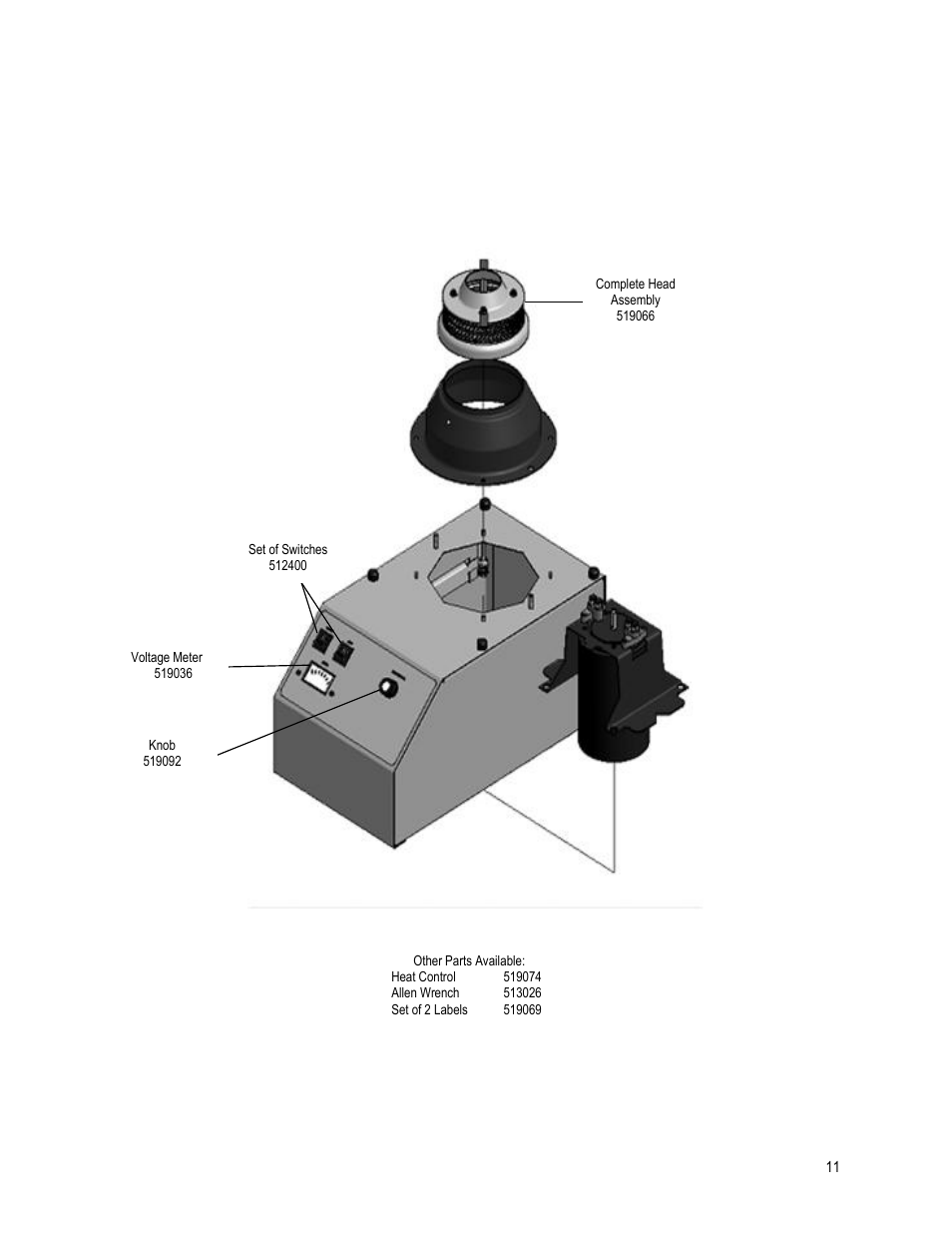 Base assembly | Paragon 7105300 (Plastic Bowl) MAGIC SPIN 5 User Manual | Page 11 / 11