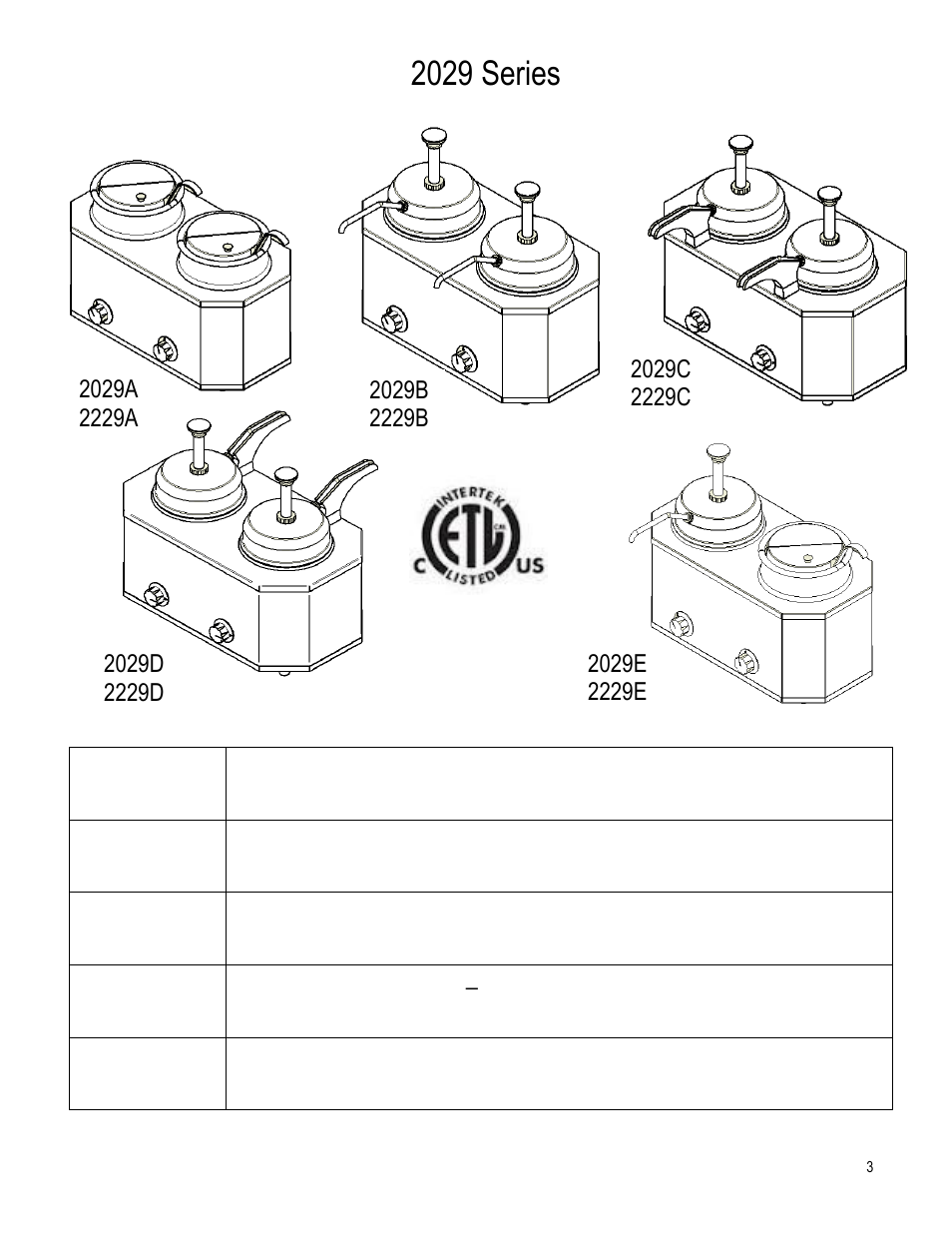 2029 series | Paragon 2029 Series-Dual Water Vessel Warmers User Manual | Page 3 / 8