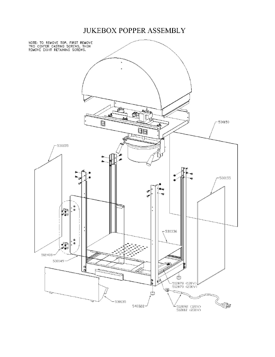 Paragon 1206300 (230 volts) JUKEBOX POPPER User Manual | Page 7 / 12